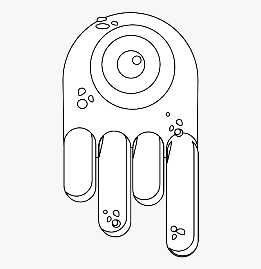 Monster Black White Line Art 555px - Art Monster Hitam Putih, Transparent Clipart