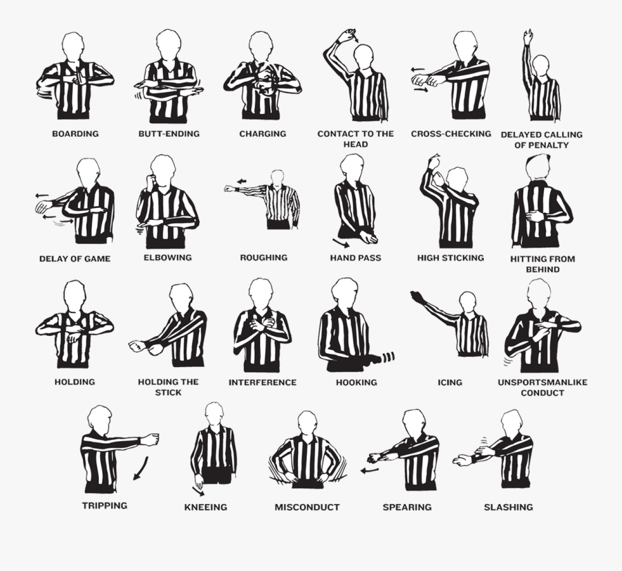 Referee Signals In Hockey, Transparent Clipart