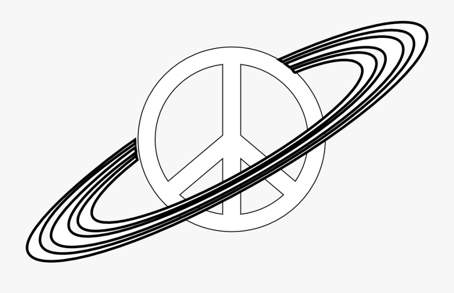 Planet With Rings Black White Line Art Christmas Xmas - Uranus Planet Drawing, Transparent Clipart