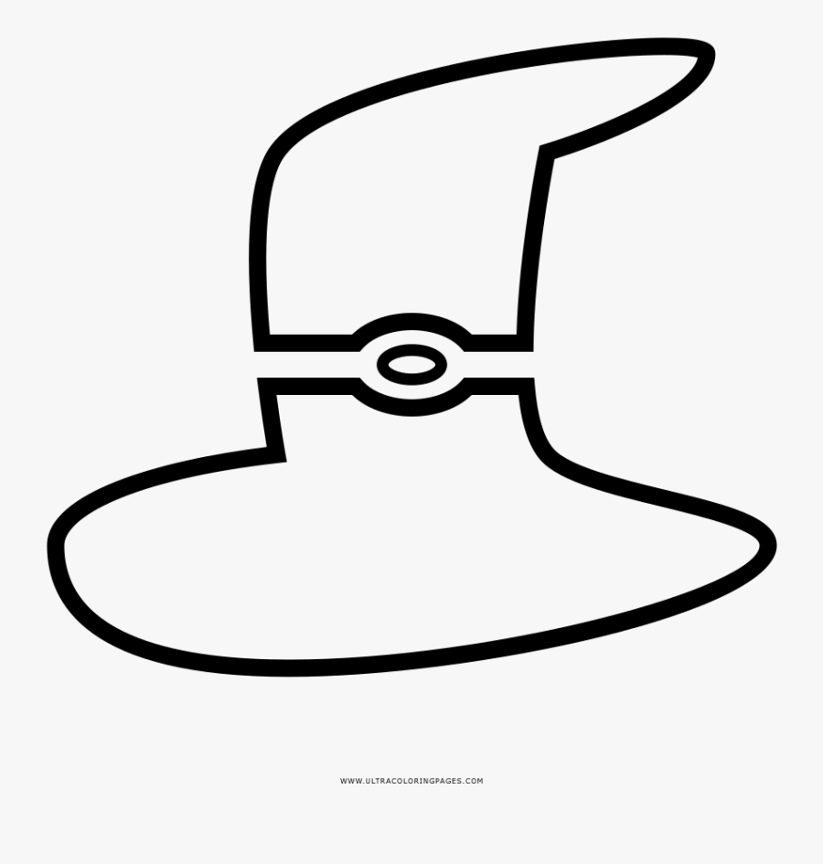 Witch Hat Coloring Page - Line Art, Transparent Clipart