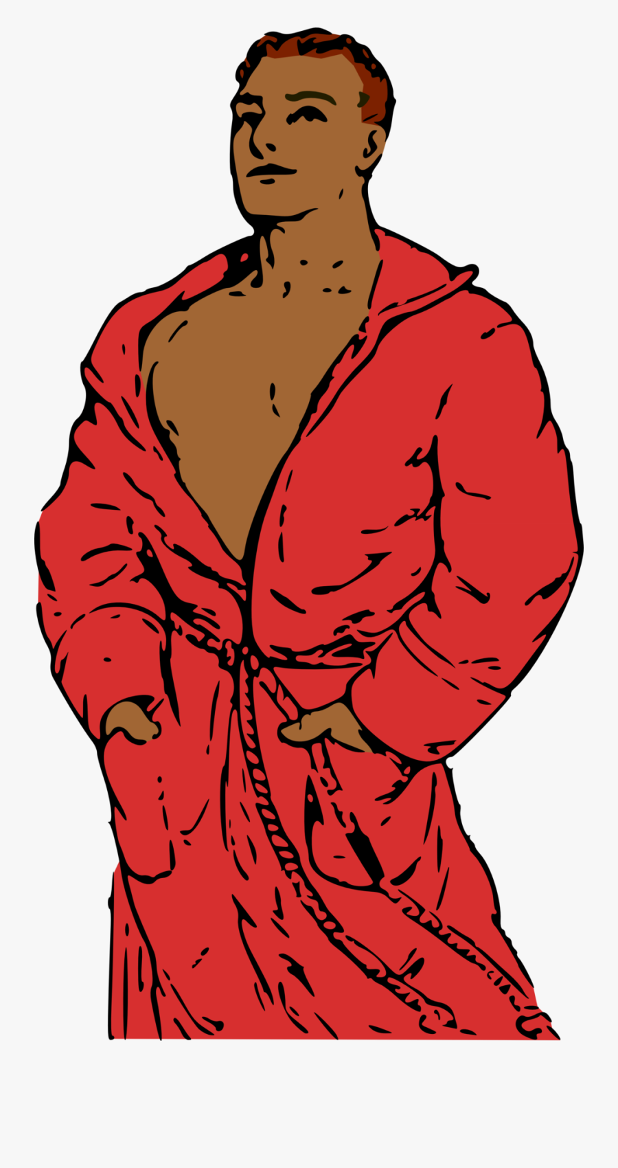 Man In Bathrobe Cartoon, Transparent Clipart