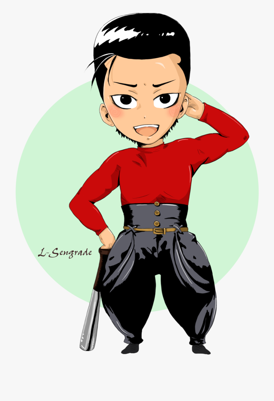 One Punch Man Metal Bat Chibi - Metal Bat Chibi, Transparent Clipart