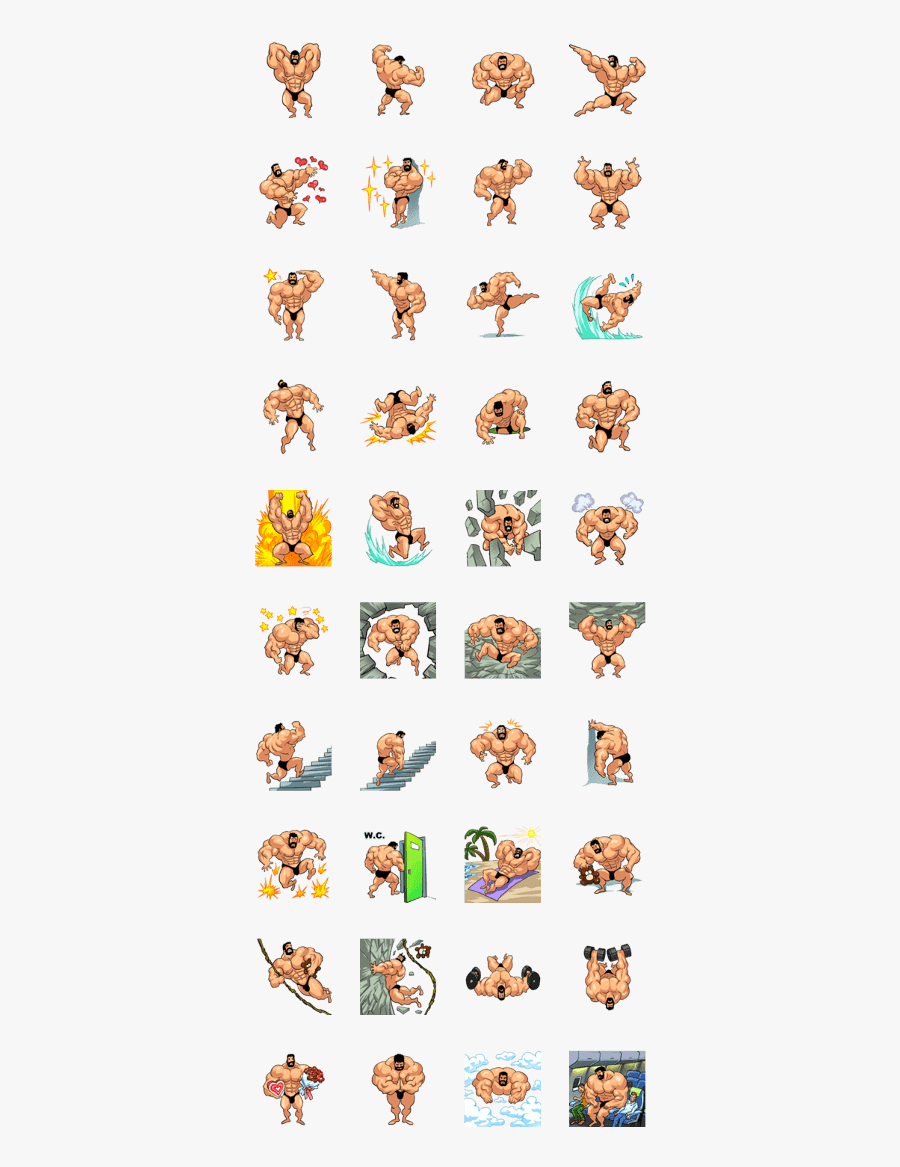 Super Muscle Man - Line, Transparent Clipart