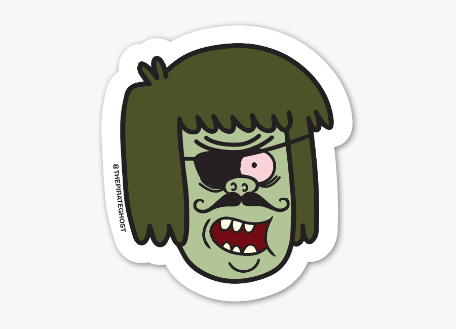 Pirateghost Muscleman Sticker - Cartoon, Transparent Clipart