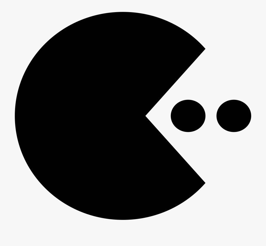 Pacman Svg 80"s - Pacman Black And White, Transparent Clipart