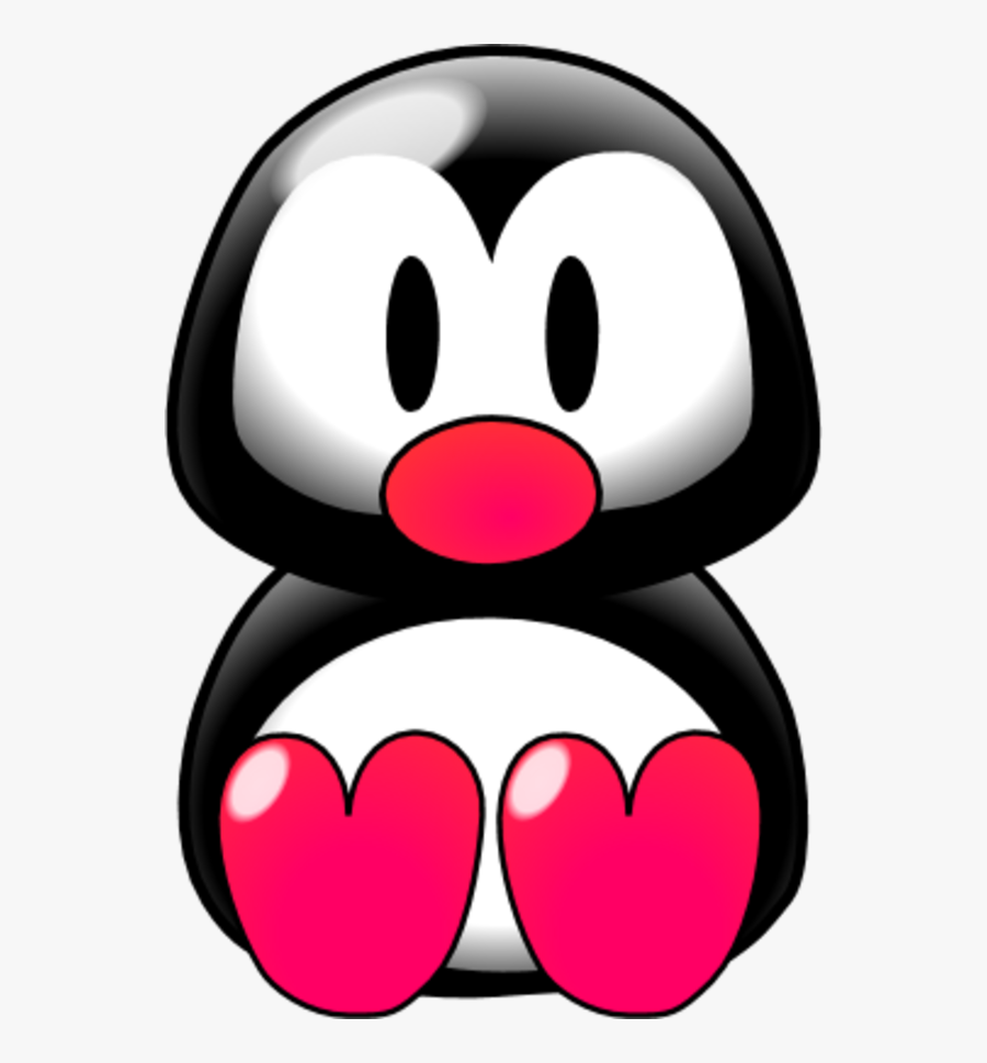 Baby Penguin Sitting With Feet Forward - Cute Animated Clip Art, Transparent Clipart
