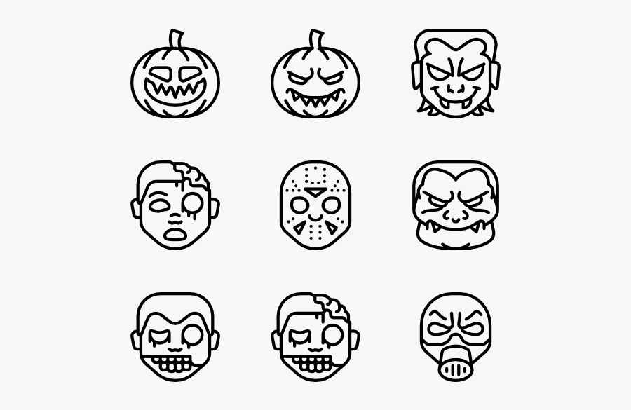 Horror Emojis - Coin Line Icon, Transparent Clipart