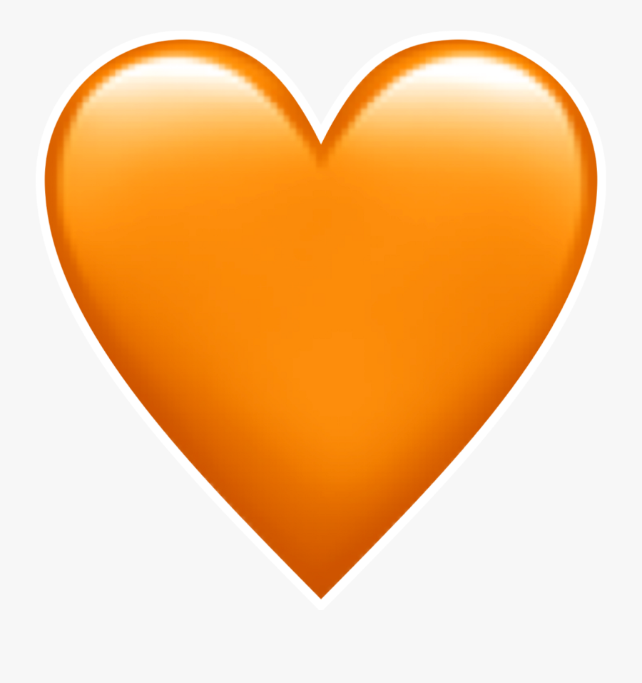 Orange Heart Emoji Transparent, Transparent Clipart