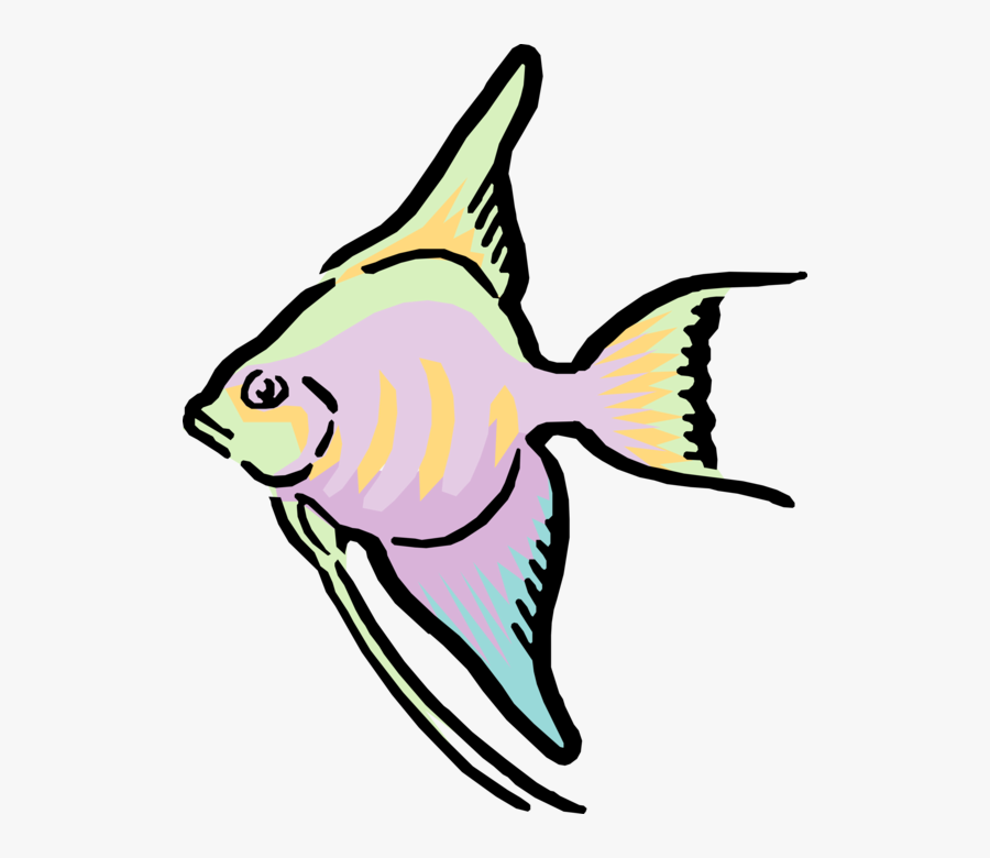 Vector Illustration Of Cartoon Colorful Tropical Fish - Cartoon Fish Png Gif, Transparent Clipart