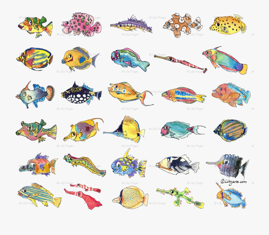 Cute Tropical Fish Cartoon, Transparent Clipart