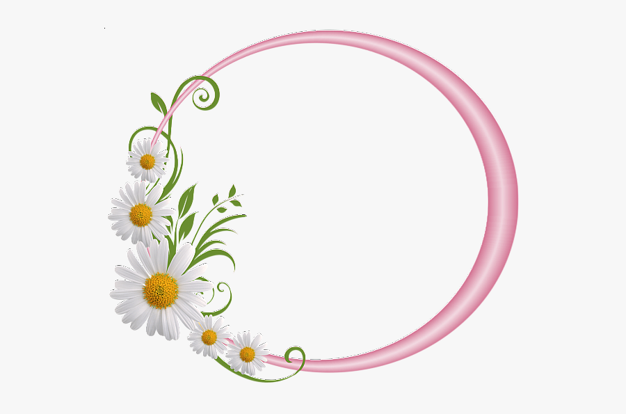 Pink Round Frame With - Floral Round Frame Png, Transparent Clipart