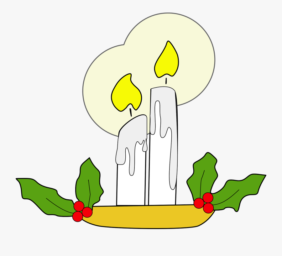 Candles Flame Holly Free Picture, Transparent Clipart