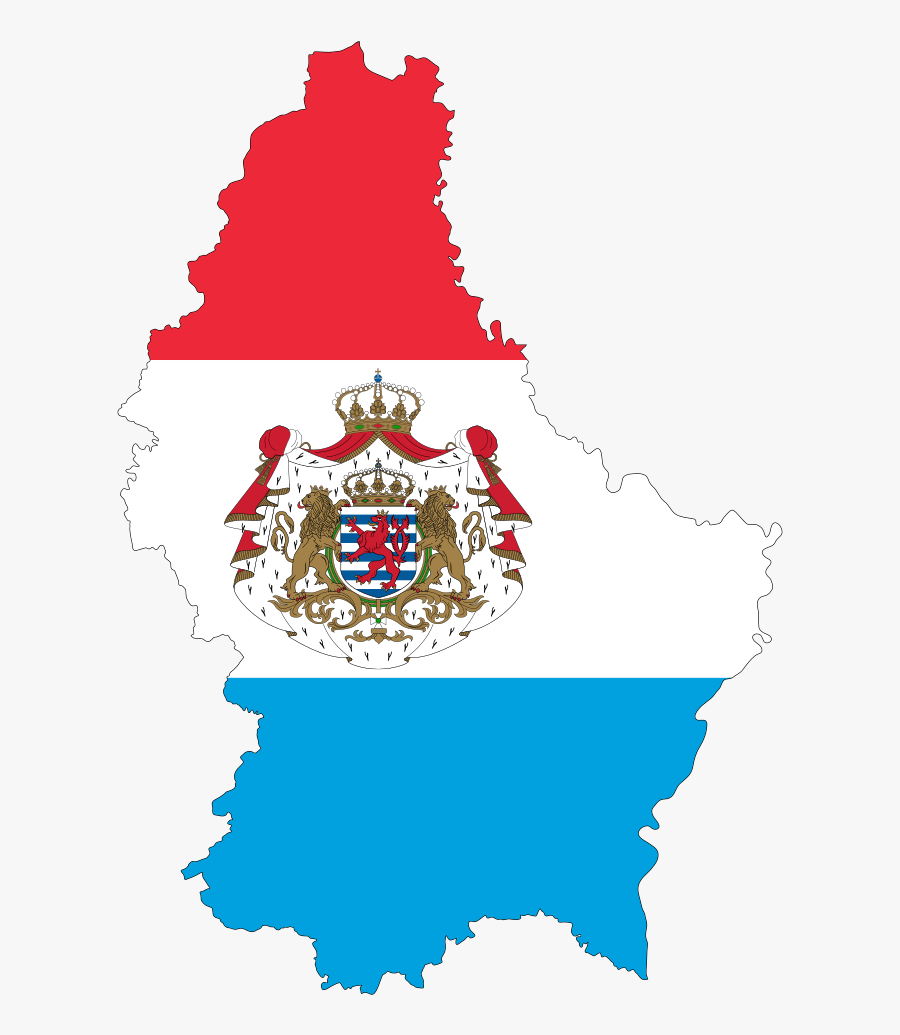 Luxembourg Map Flag With Stroke And Coat Of Arms - Luxembourg Map Flag, Transparent Clipart