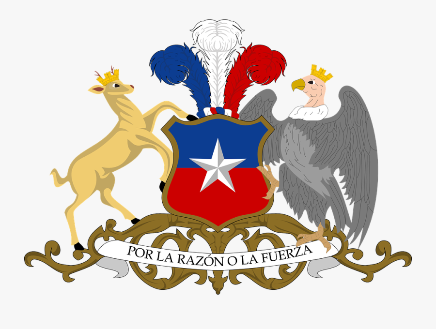 Chile, Coat, Arms, Deer, Eagle, Star, Red, Blue - Chile Coat Of Arms, Transparent Clipart