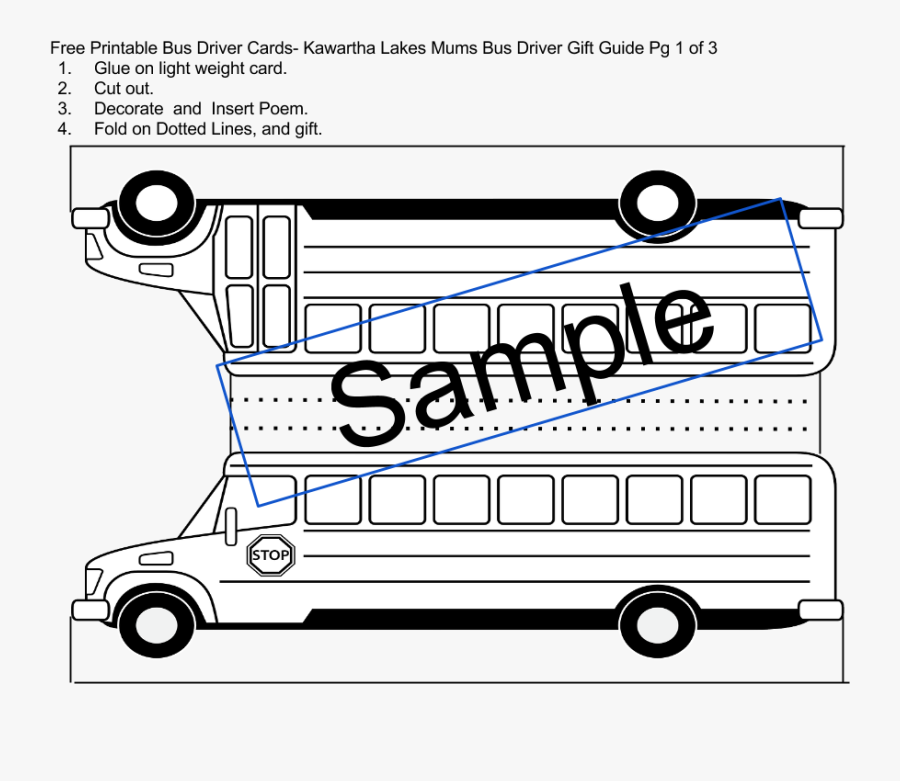 Image Free Bus Driver Printable Card -sample - Music Staff Paper, Transparent Clipart