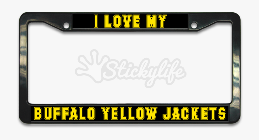 Yellow Jackets Plate Frame - Navy Vet License Plate, Transparent Clipart