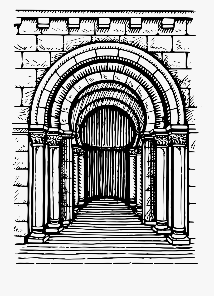 Romanesque Arch, Transparent Clipart