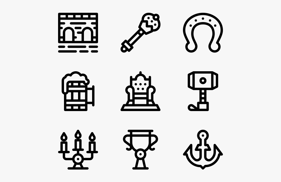 Medieval - Vector Icons Calendar, Transparent Clipart