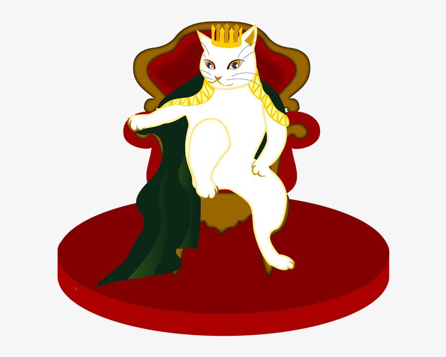 King, Cat, Those In Power, Throne, Heroes - Cat On Throne Cartoon, Transparent Clipart