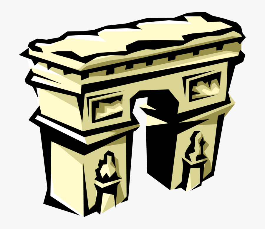 Vector Illustration Of Arc De Triomphe Triumphal Arch - Arc De Triomphe Clip Art, Transparent Clipart