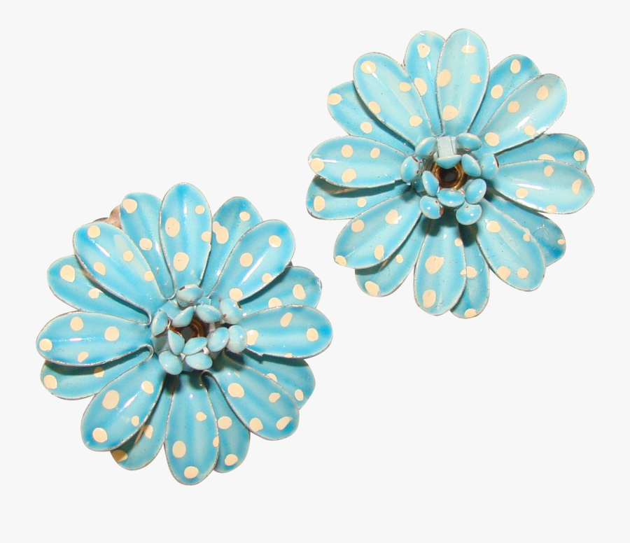 Earring Transparent Blue Flower - Flower, Transparent Clipart