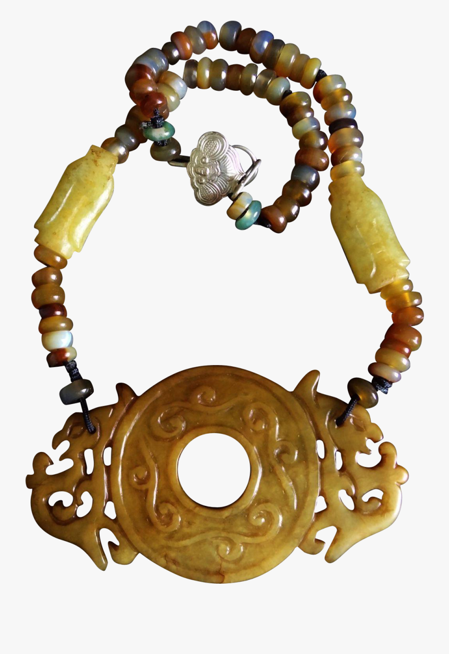 Vintage Large Carved Brown Nephrite Jade Agate Bead - Bead, Transparent Clipart