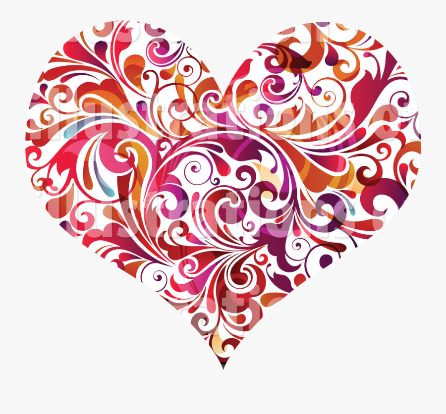 Large Floral Heart Wall Decal, Transparent Clipart
