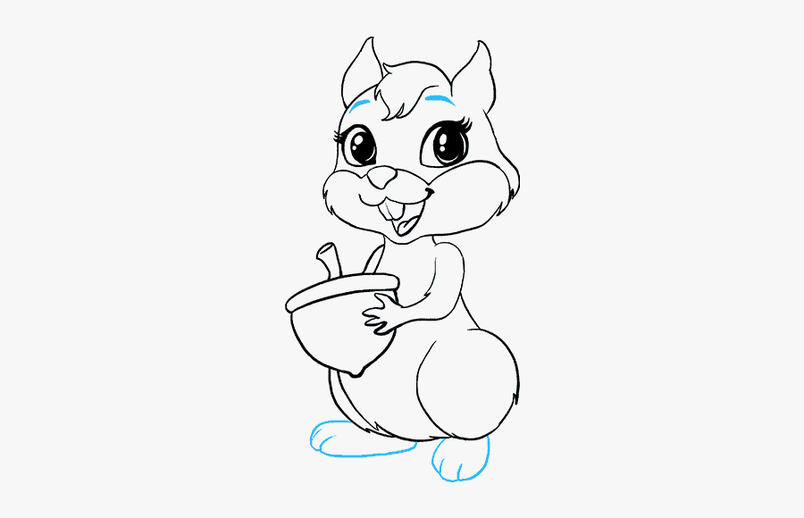 How To Draw Cartoon Squirrel - Cartoon Sketches Of Squirrels, Transparent Clipart