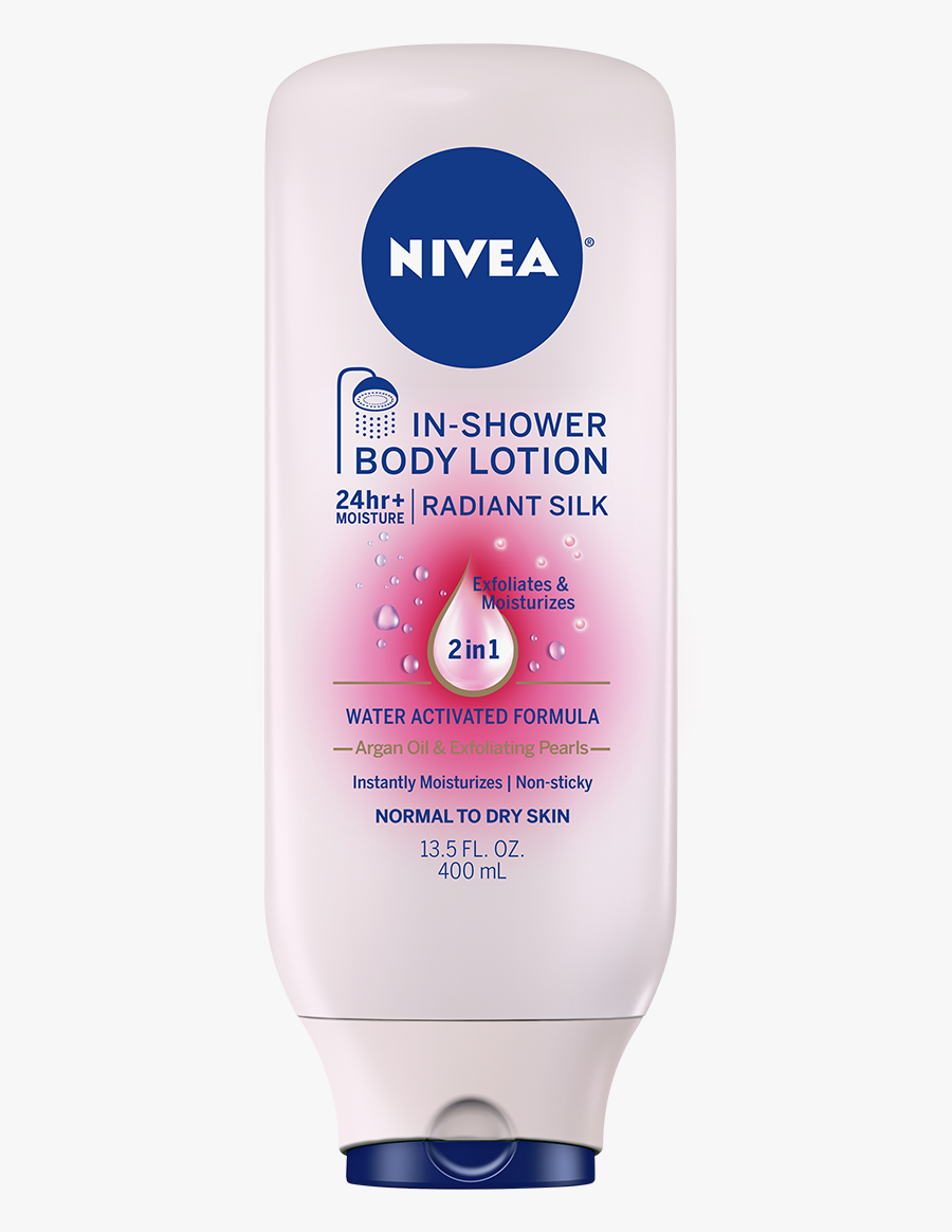 Nivea In Shower Body Lotion Radiant Silk, Transparent Clipart