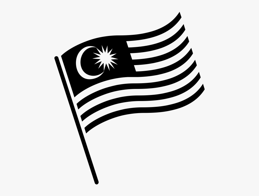 Transparent Malaysia Clipart - Malaysia Flag Black And White, Transparent Clipart