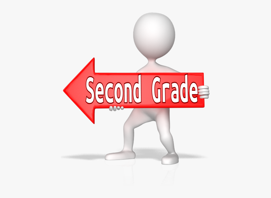 Second Grade - Stick Figure Pointing Left, Transparent Clipart