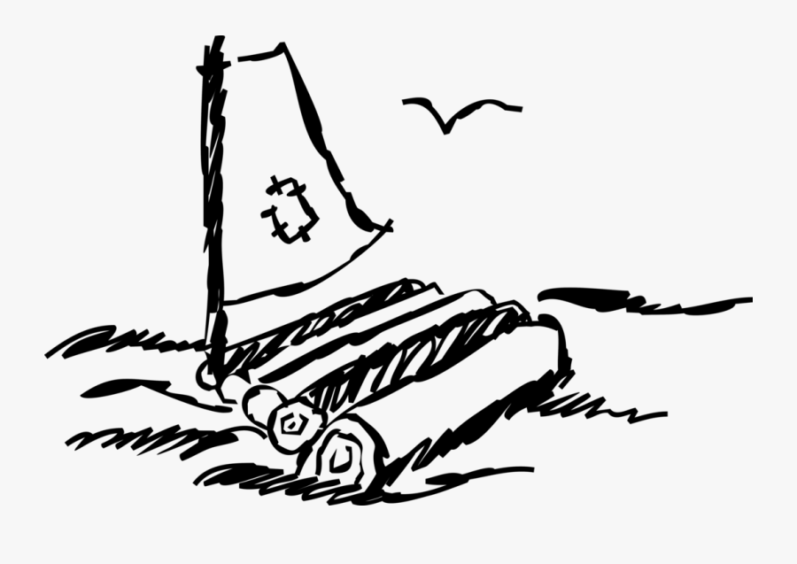 Castaway Life Raft Image - Illustration, Transparent Clipart