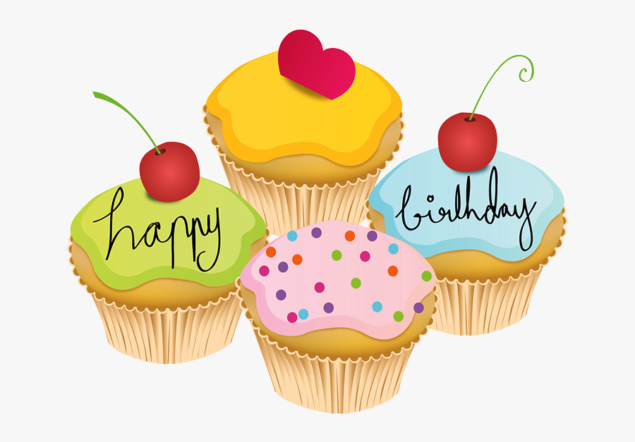 Cupcake Vector Graphics Birthday Illustration - Happy Birthday Cartoon Cupcakes, Transparent Clipart