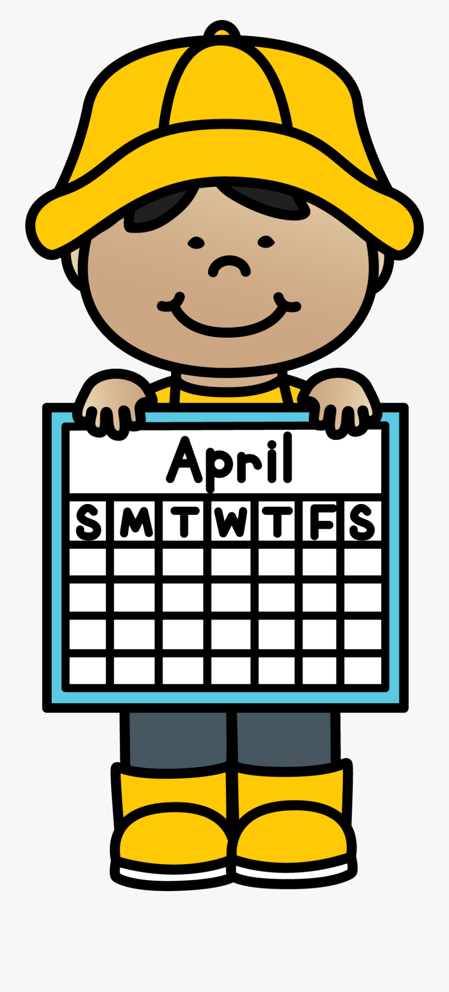 April Calendar Boy 01 Whimsyclips - August (calendar Girl), Transparent Clipart