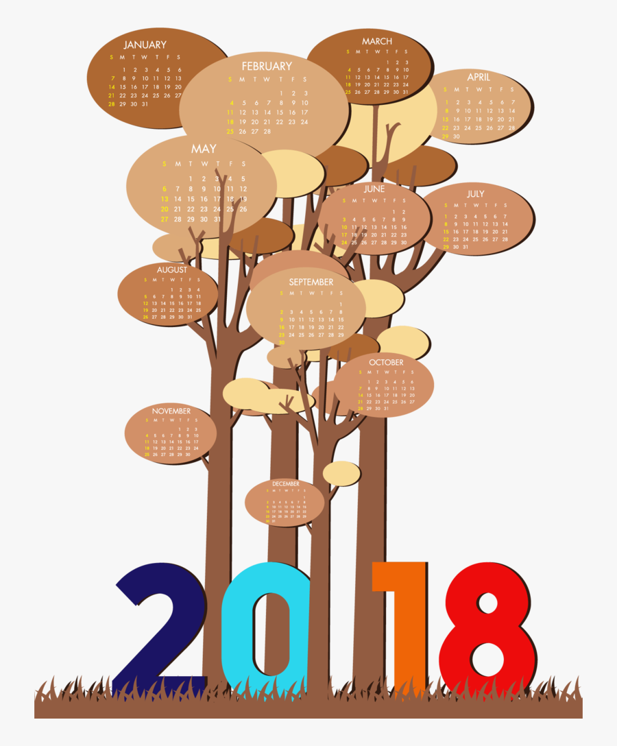 Calendar Design 2018 Free, Transparent Clipart