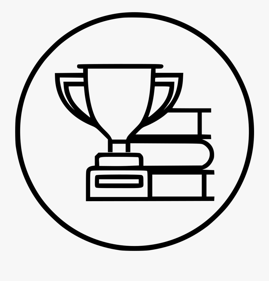Trophy Medal Badge Prize Award Winner Book - Prizes Black And White, Transparent Clipart
