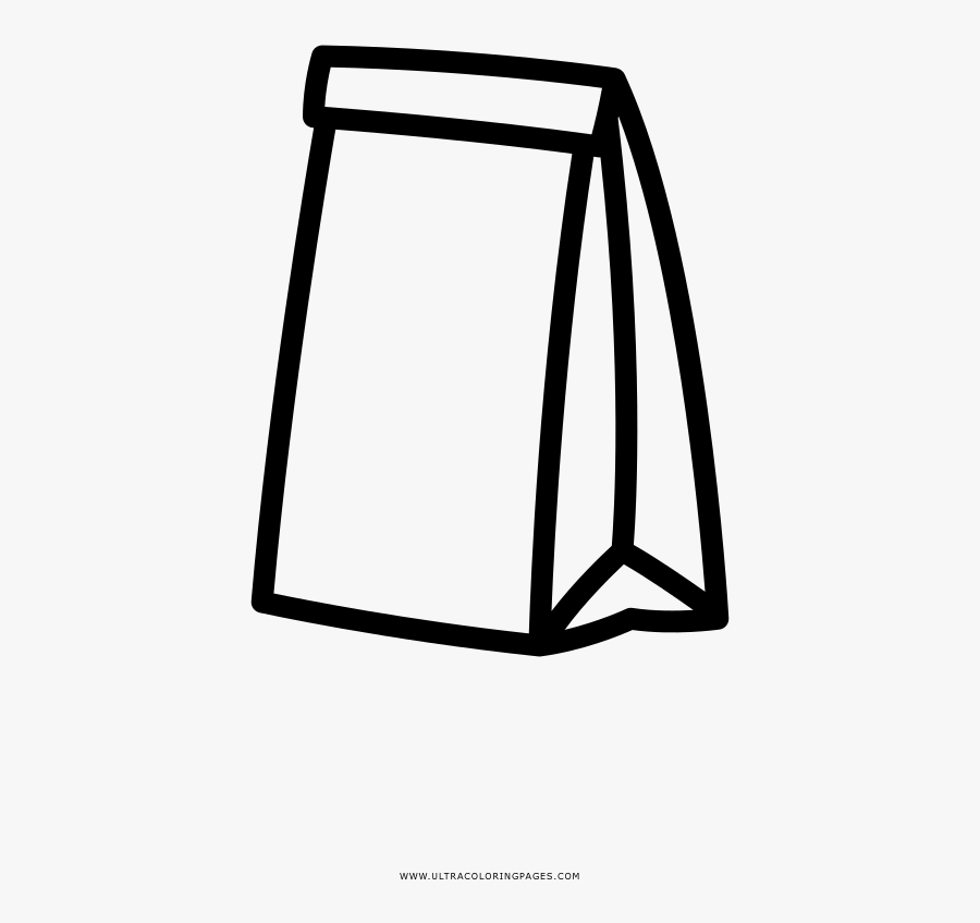 Paper Bag Coloring Page - Bolsas De Papel Para Colorear, Transparent Clipart
