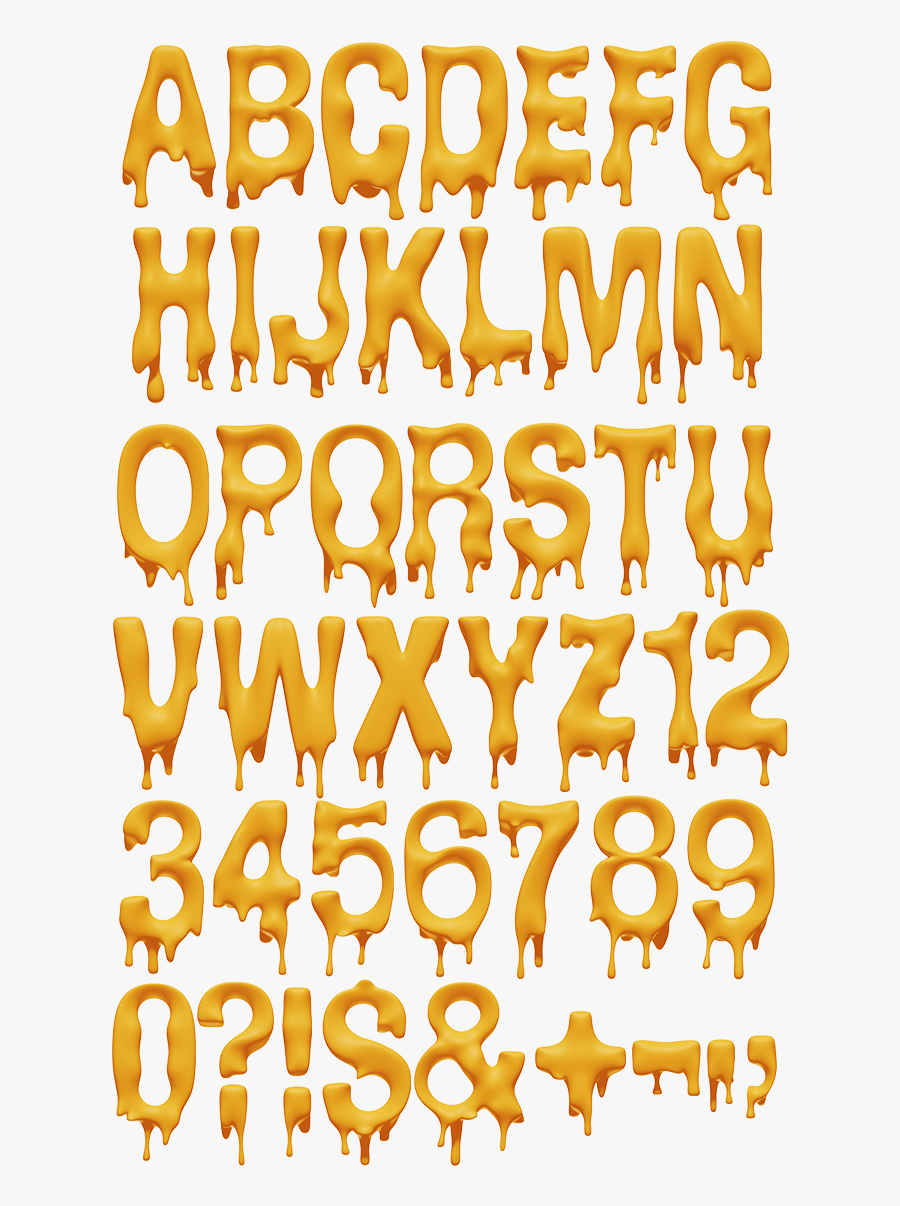 Typographic Drawing Dimensional - Melting Word Font, Transparent Clipart