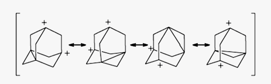Resonance Structures Of The 1,3 Dehydro 5,7 Adamantanediyl - Technical Drawing, Transparent Clipart