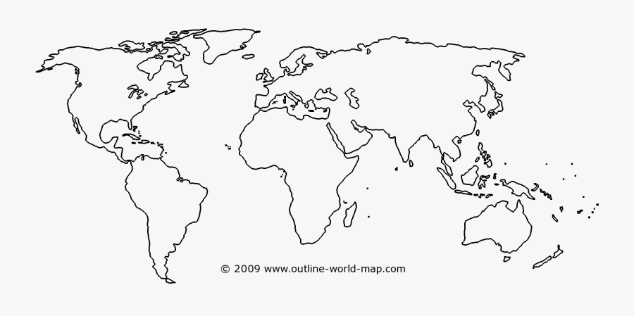 World Map Outline 2018, Transparent Clipart