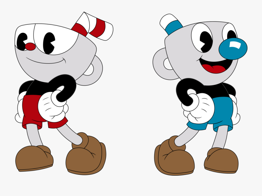 Cartoon,animated Cartoon,clip Art,fictional - Cuphead And Mugman Png, Transparent Clipart