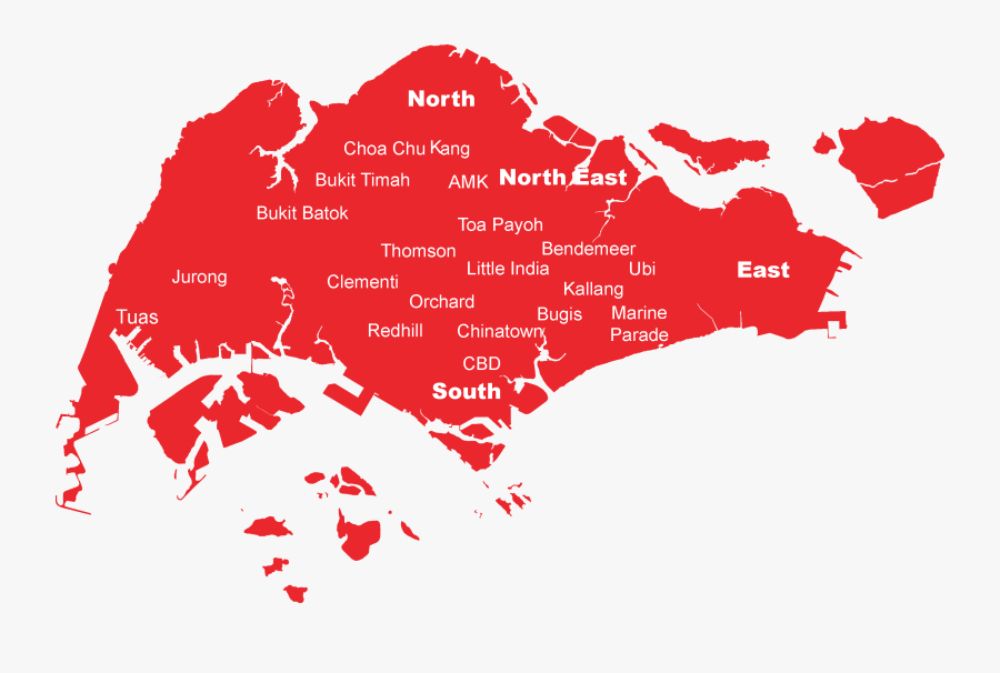 Transparent India Map Clipart - Singapore Map Grey, Transparent Clipart