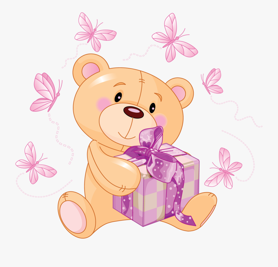 Teddy Bear Toy - Vector Cute Cartoon Bear, Transparent Clipart