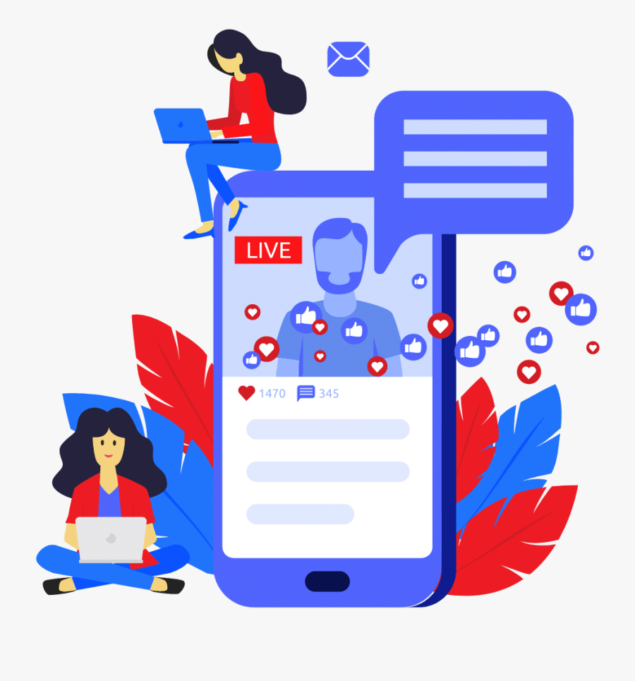 Social Media Flat Design, Transparent Clipart