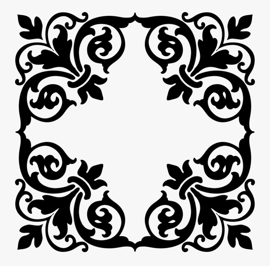 Colorful Frame Sketch Custom - Simple Stencil Damask Design, Transparent Clipart