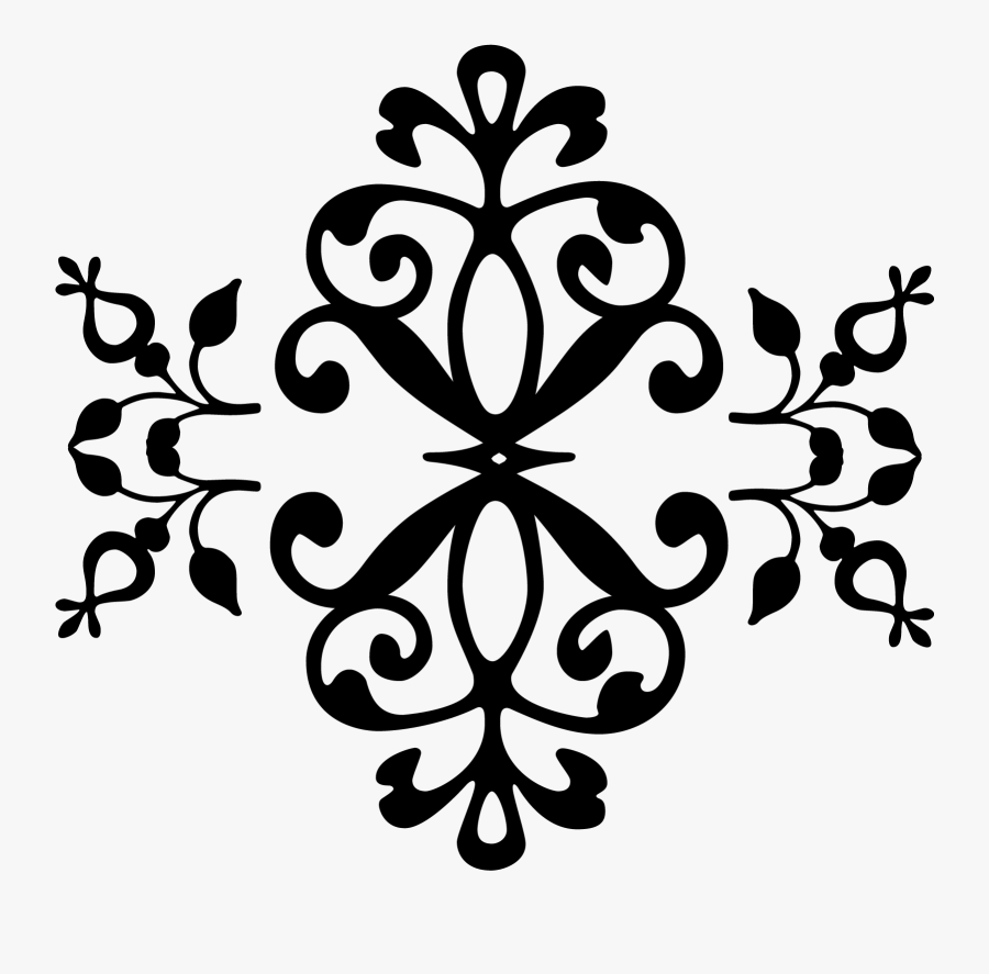 Damask Clip Art - Mehndi Design Black & White Png, Transparent Clipart