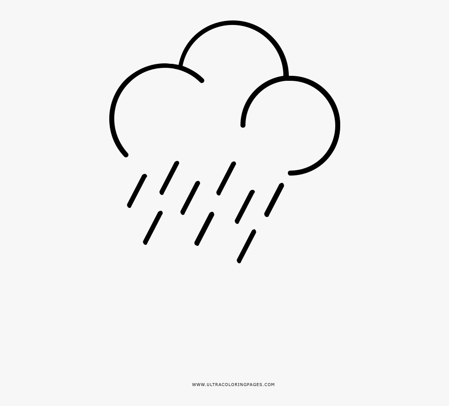Rain Cloud Coloring Page - Line Art, Transparent Clipart