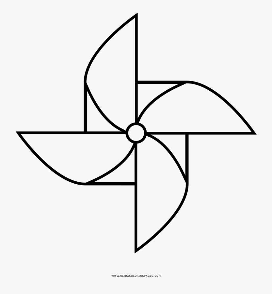 Pinwheel Coloring Page - Disegno Girandola Da Colorare, Transparent Clipart