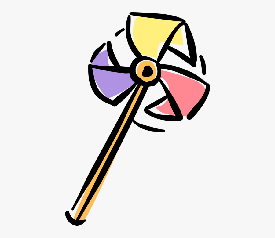 Vector Illustration Of Pinwheel Child"s Spinning Toy, Transparent Clipart