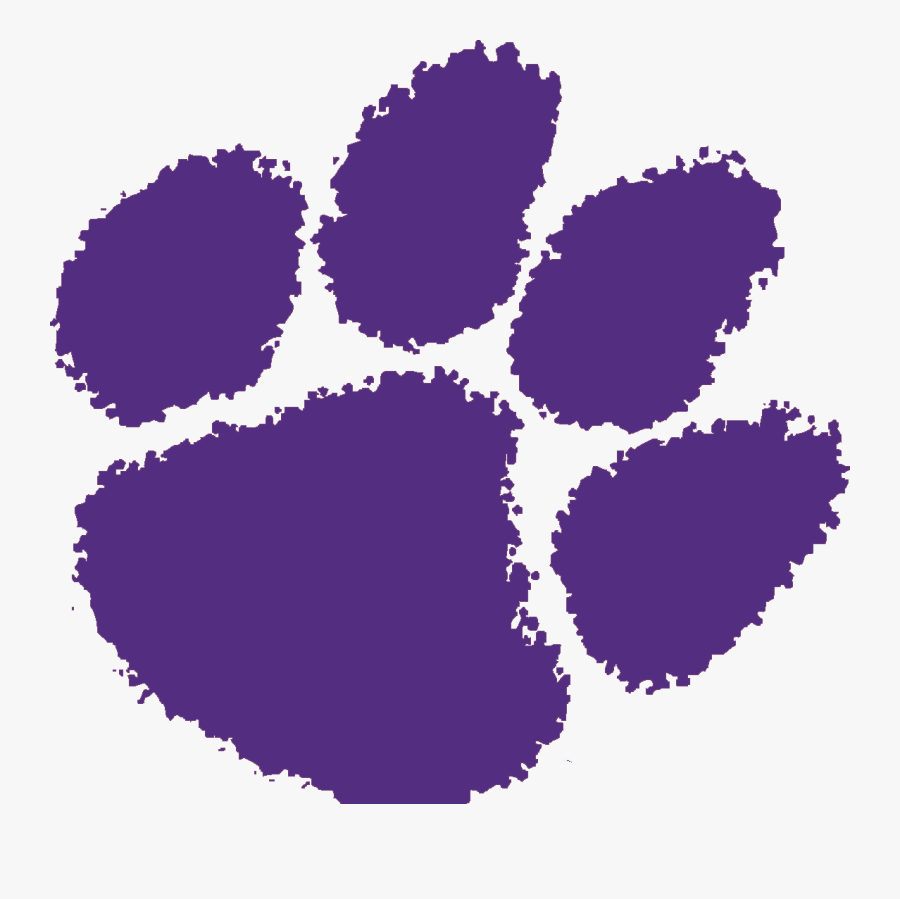 Gray Clemson Tiger Paw, Transparent Clipart